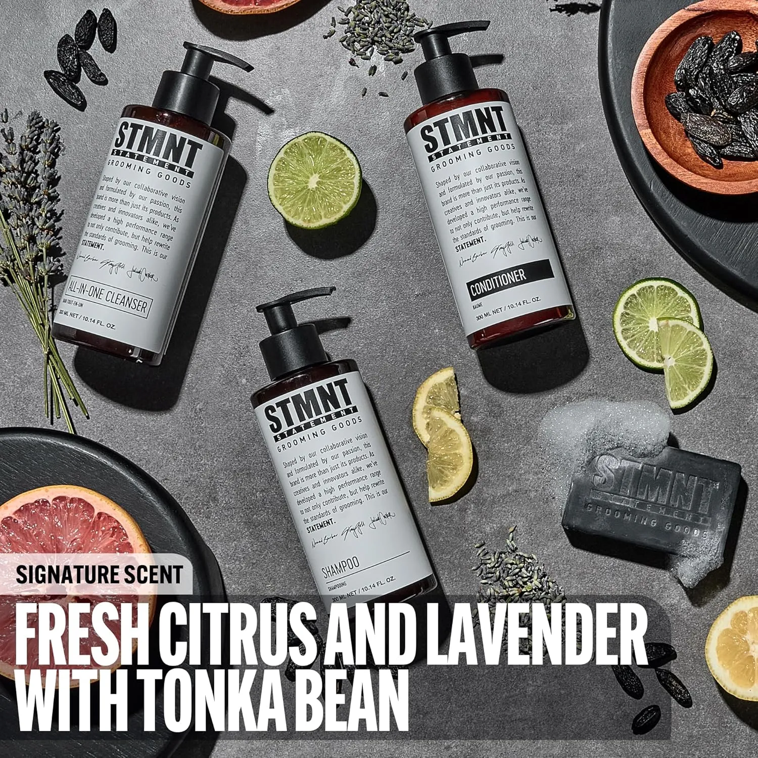 STMNT Grooming Goods Conditioner | Softens Hair | Restores Shine | Moisturizing Formula w/Activated Charcoal & Menthol | All Hair Types