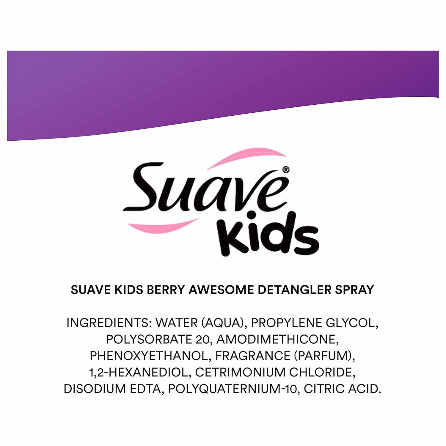 Suave Kids Detangler Spray For Tear-Free Styling, Berry Awesome Dermatologist-Tested Hair Detangler Formula 10 oz, Pack of 6