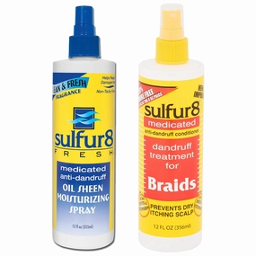 Sulfur 8 Anti-dandruff Conditioner For Braids 12 oz & Fresh Medicated Anti-dandruff Oil Sheen Spray 12 oz