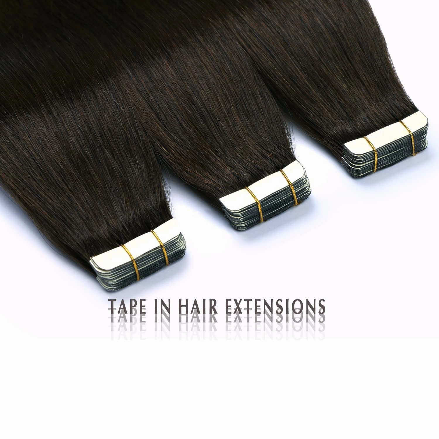 SURNEL Tape in Hair Extensions Human Hair Color 2 Darkest Brown Tape in Hair 20 inch Tape in Hair Extensions 20 pcs 50g(#2-20)