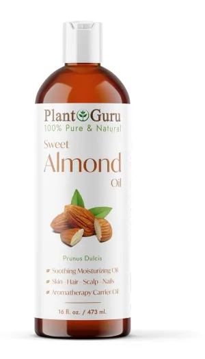Sweet Almond Oil 16 fl. oz. Cold Pressed Carrier 100% Pure Natural For Skin, Body, Face, and Hair Growth Moisturizer. Great For Creams, Lotions, Lip balm and Soap Making