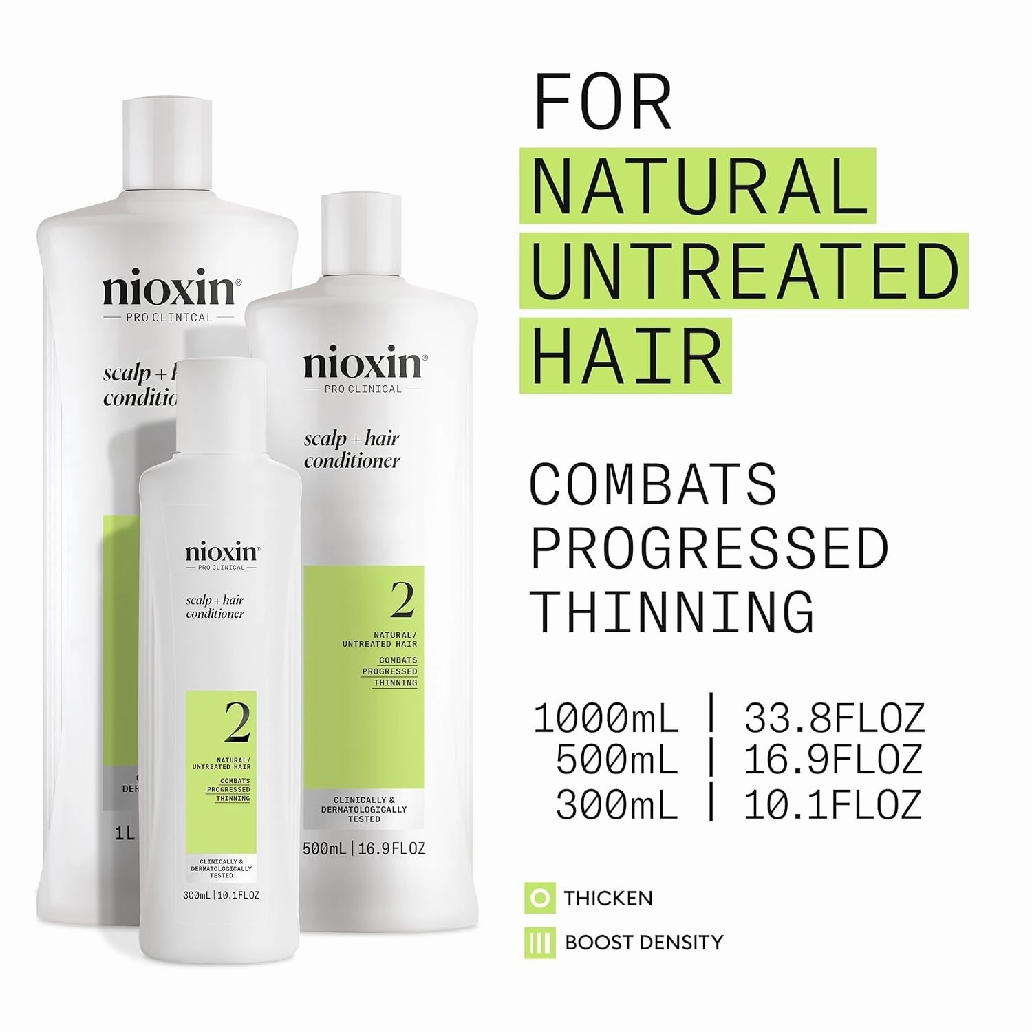 System 2 Scalp   Hair Thickening Conditioner, for Natural Hair with Progressed Thinning, Boost Hair Density with Niacinamide & Biotin
