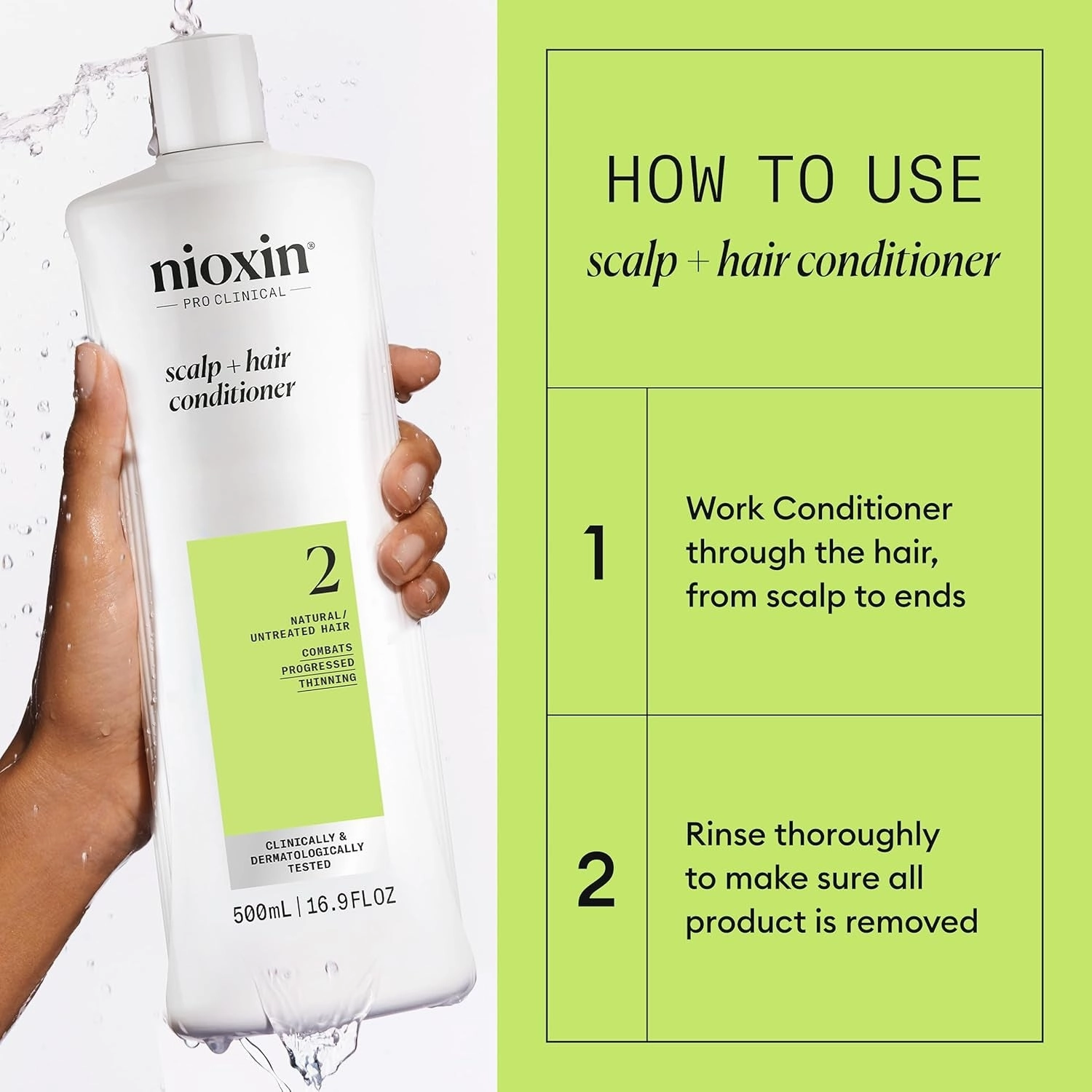 System 2 Scalp   Hair Thickening Conditioner, for Natural Hair with Progressed Thinning, Boost Hair Density with Niacinamide & Biotin