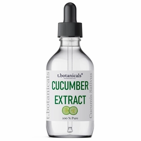 t.botanicals Pure Cucumber Extract Liquid Glycerite Alcohol Free Serum for Face Wash Mask Body Cosmetic Formulations and Skin Care Cream, Lotion, Shampoo, Conditioner Recipes (2 oz.)