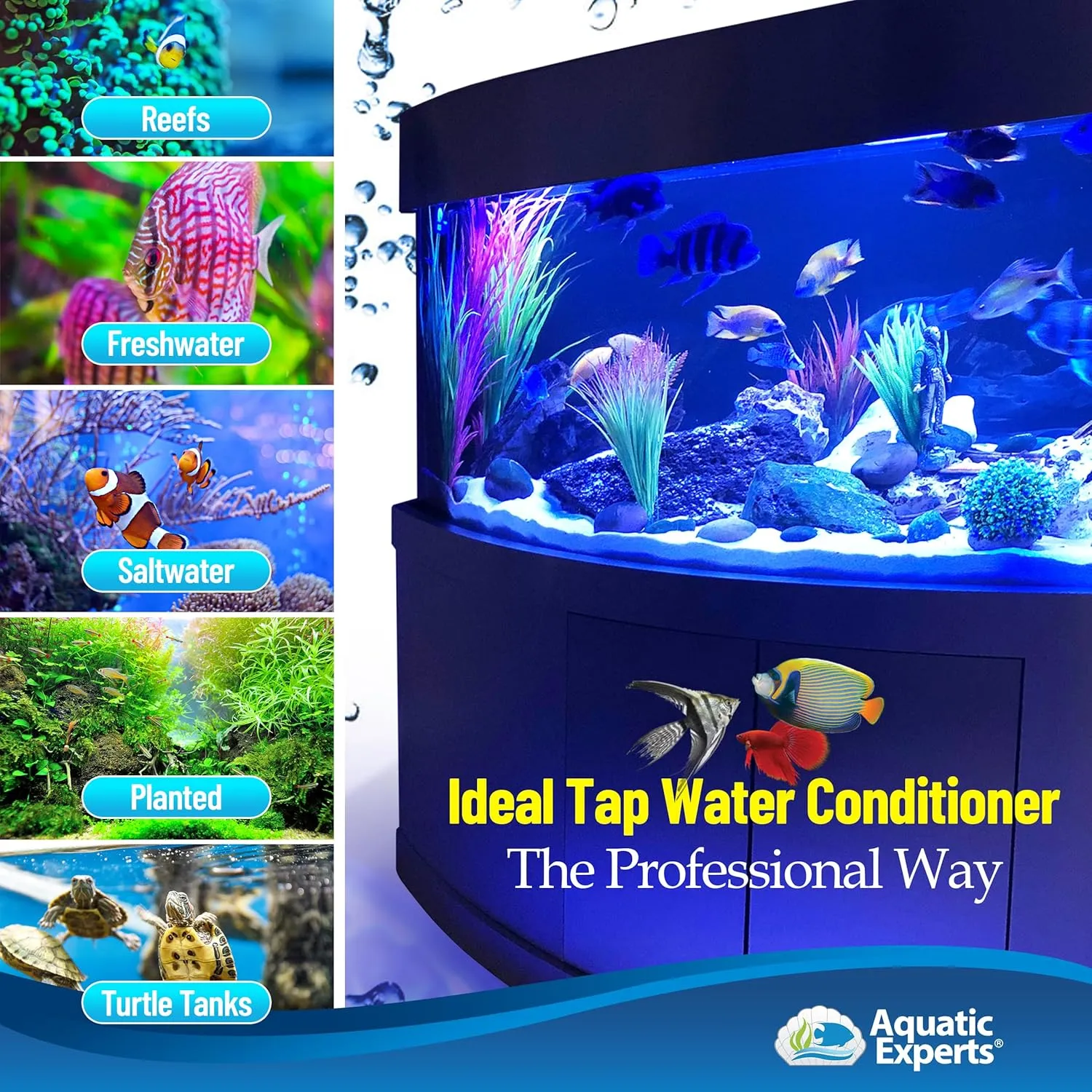 TankFirst Complete Aquarium Water Conditioner - Fish Water Conditioner, Instantly Removes Chlorine, Chloramines, and detoxifies Ammonia from Fish Tank (TankFirst Concentrate, 500 ml)