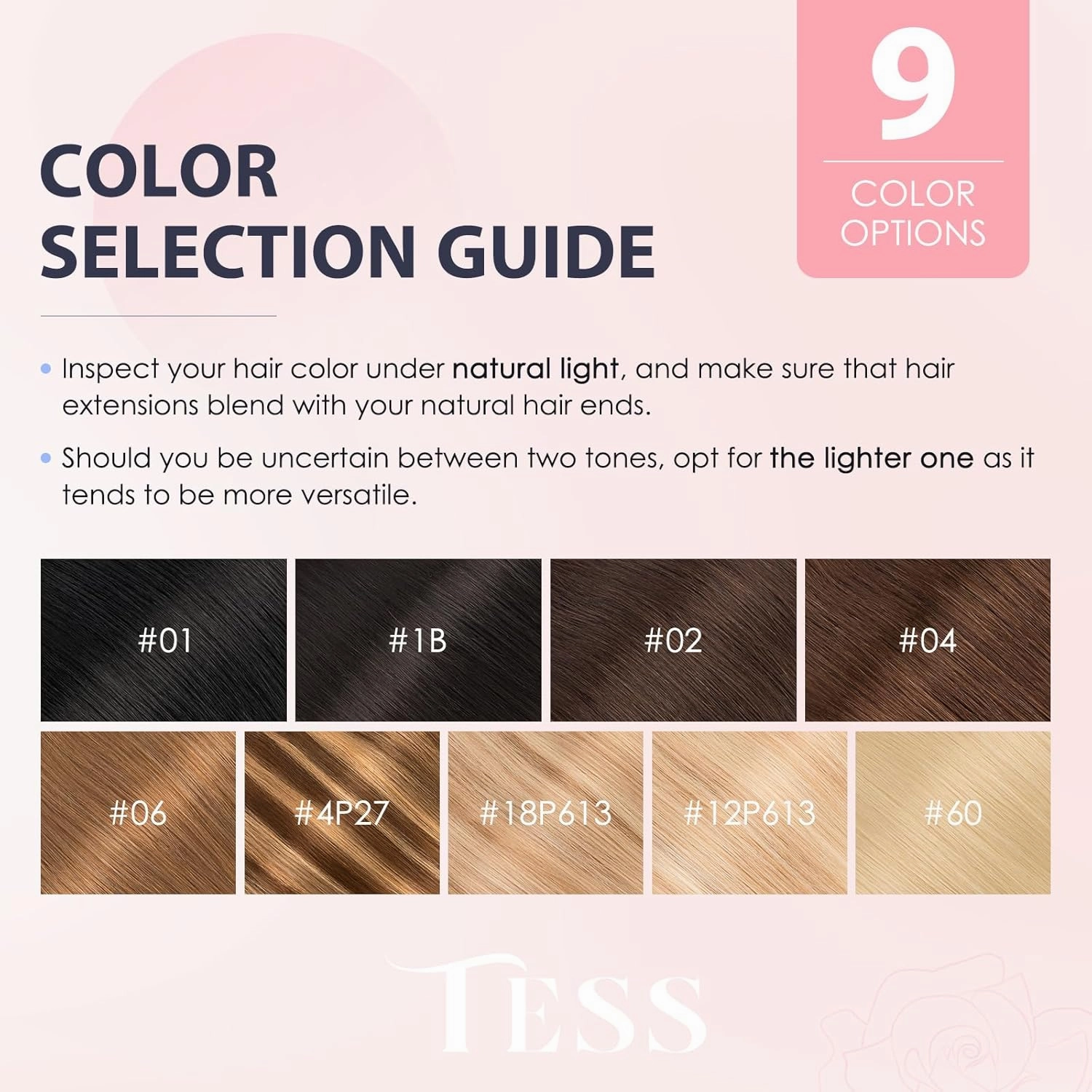 TESS Human Hair Halo Extensions 100% Remy Hair 16 Inch Straight Adjustable Invisible Wire Easy to Use Clip in, Flax Yellow mixed Light gold