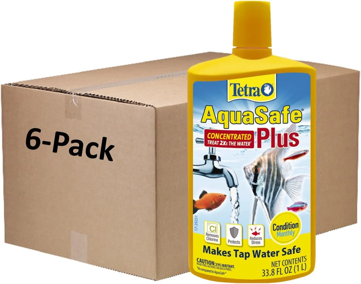 Tetra 16163 202.8 oz AquaSafe Plus Water Conditioner (1 CASE of 6-33.8 OZ Bottles)