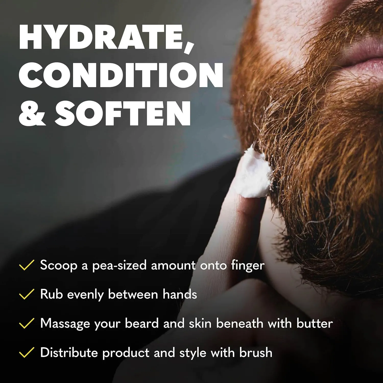The Beard Club Biotin Beard Balm for Men - Beard Growth Shea Butter with Castor & Coconut Oil - Moisturizing, Hydrating and Softening Cream - Amber Cedar Scent - 4 oz
