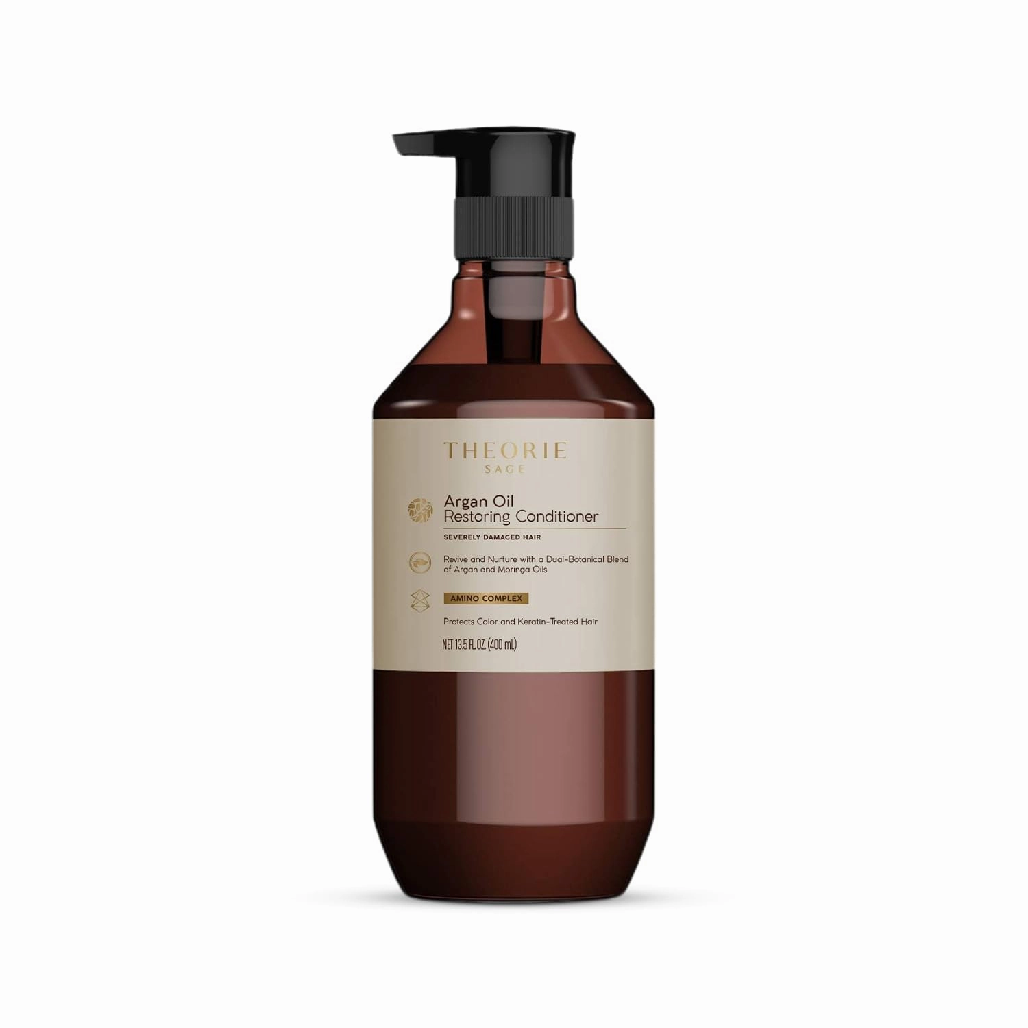 Theorie Argan Oil Ultimate Restoring Conditioner with Argan, Moringa, Grape Seed, and Sage Oil For Normal to Severely Damaged Hair,400 ml