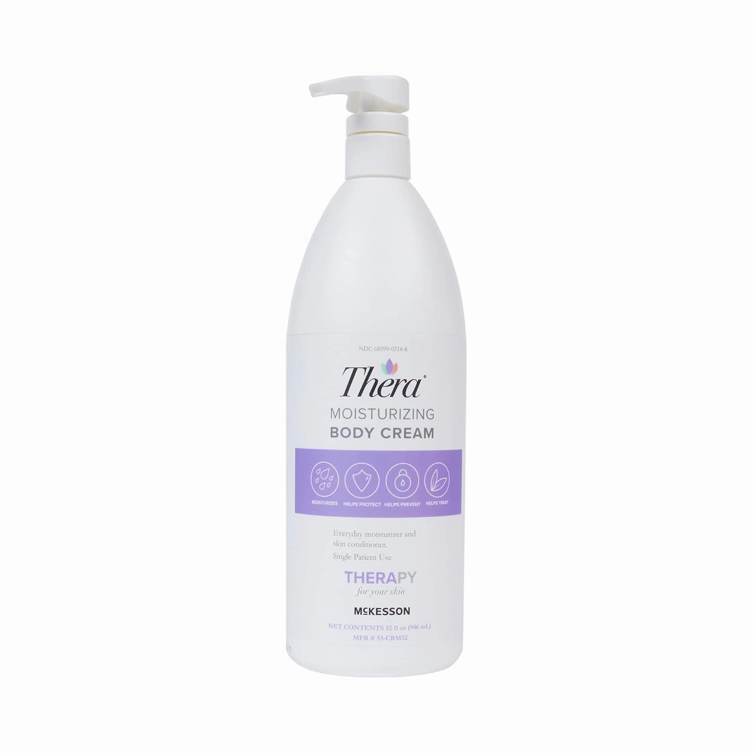 Thera Moisturizing Hand and Body Cream - Hydrating Lotion for Chapped, Fragile Skin - Lavender Scent, 32 oz, 1 Count