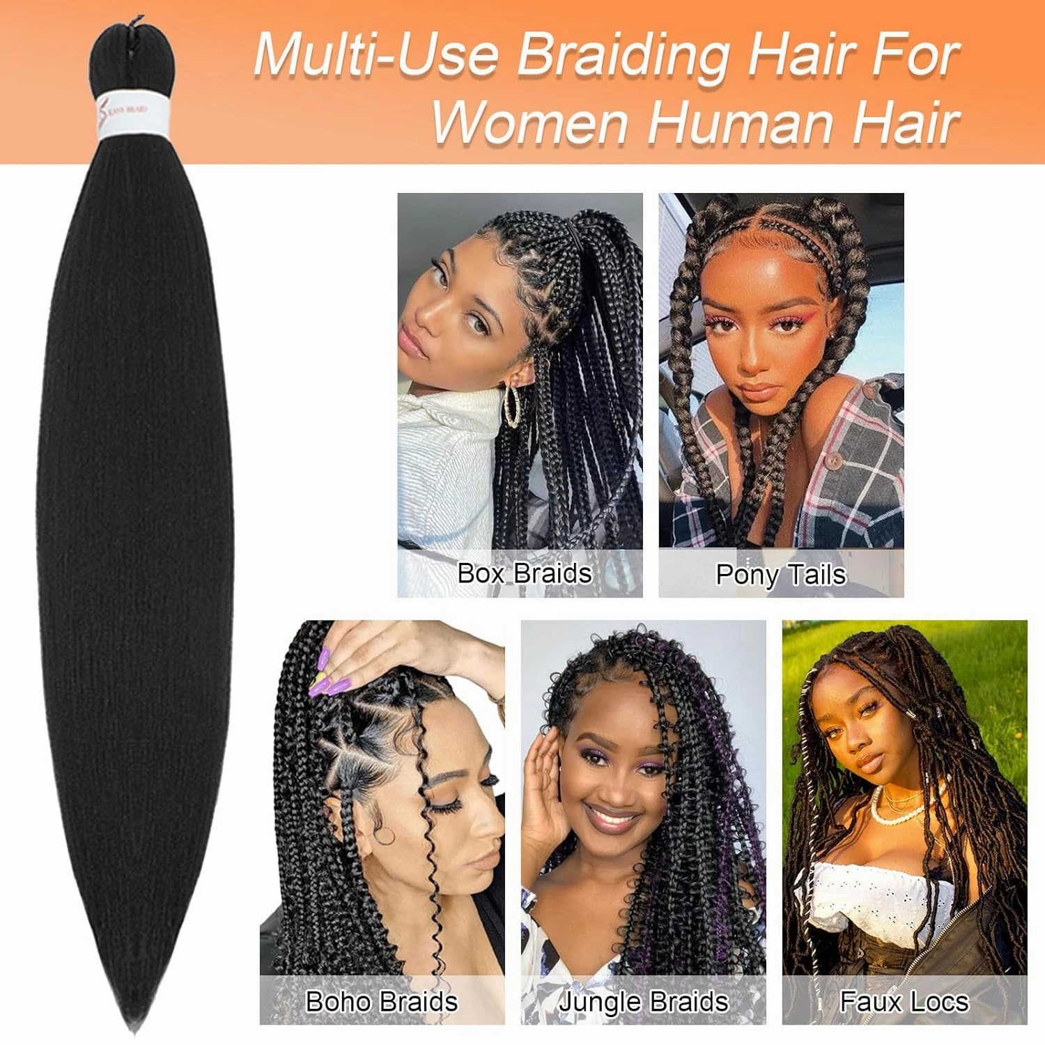 Three Tone Braiding Hair Pre Stretched, 26 Inch 8 Pack Prestretched Braiding Hair For Braid Women Hair,Professional Synthetic Hair For Knotless Crochet Braids,Soft Yaki Straight(26in,8pc,T1B/30/27)