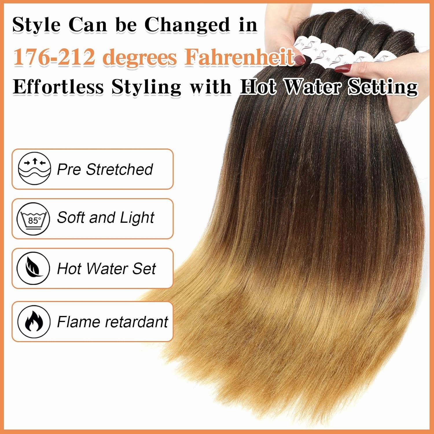 Three Tone Braiding Hair Pre Stretched, 26 Inch 8 Pack Prestretched Braiding Hair For Braid Women Hair,Professional Synthetic Hair For Knotless Crochet Braids,Soft Yaki Straight(26in,8pc,T1B/30/27)