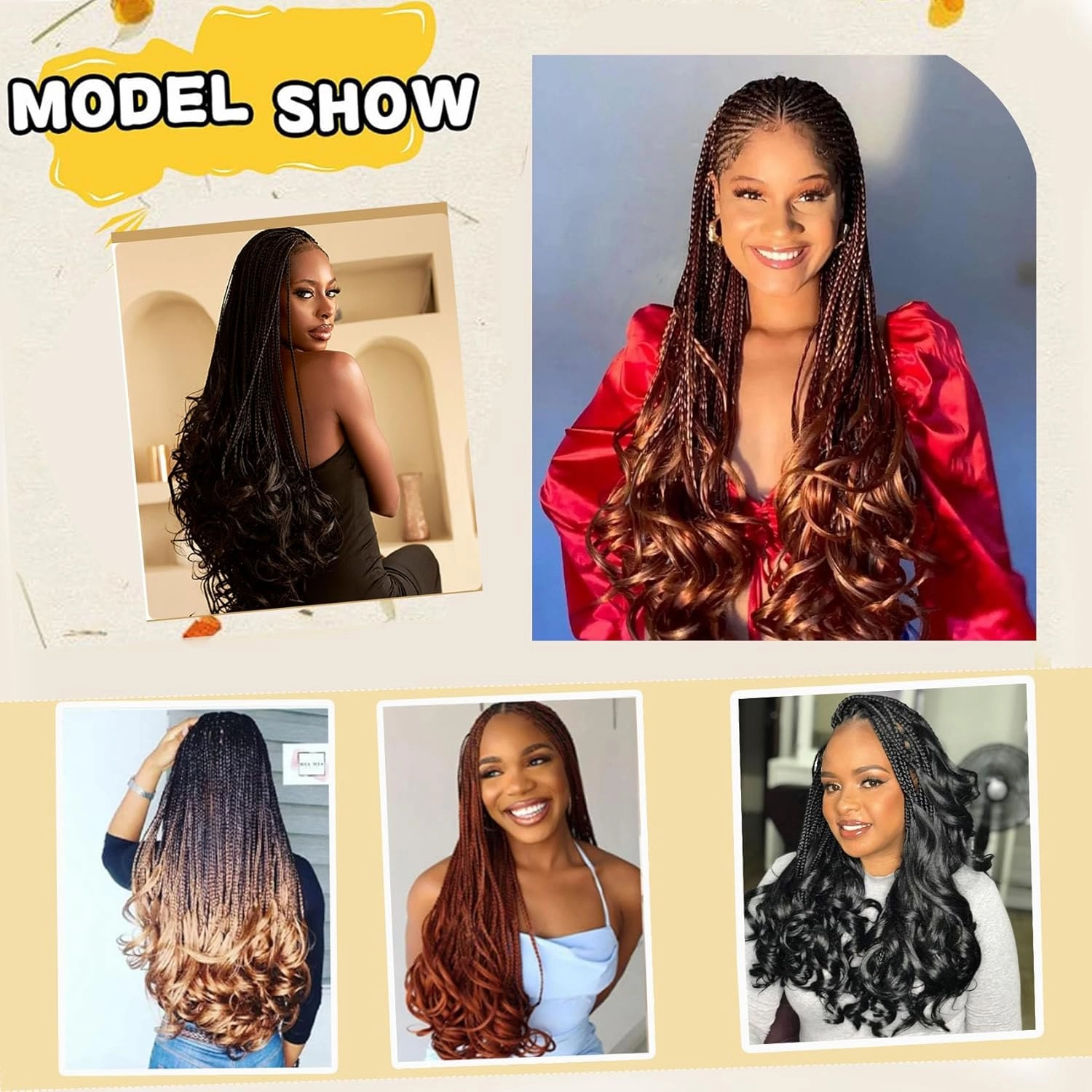 Three Tones French Curly Braiding Hair 14 Inch Pre Stretched Bouncy Braiding Hair 8 Packs French Curl Braiding Hair Loose Wavy Spiral Curl Braiding Hair Extensions for Women(8Packs,1B/30/27)