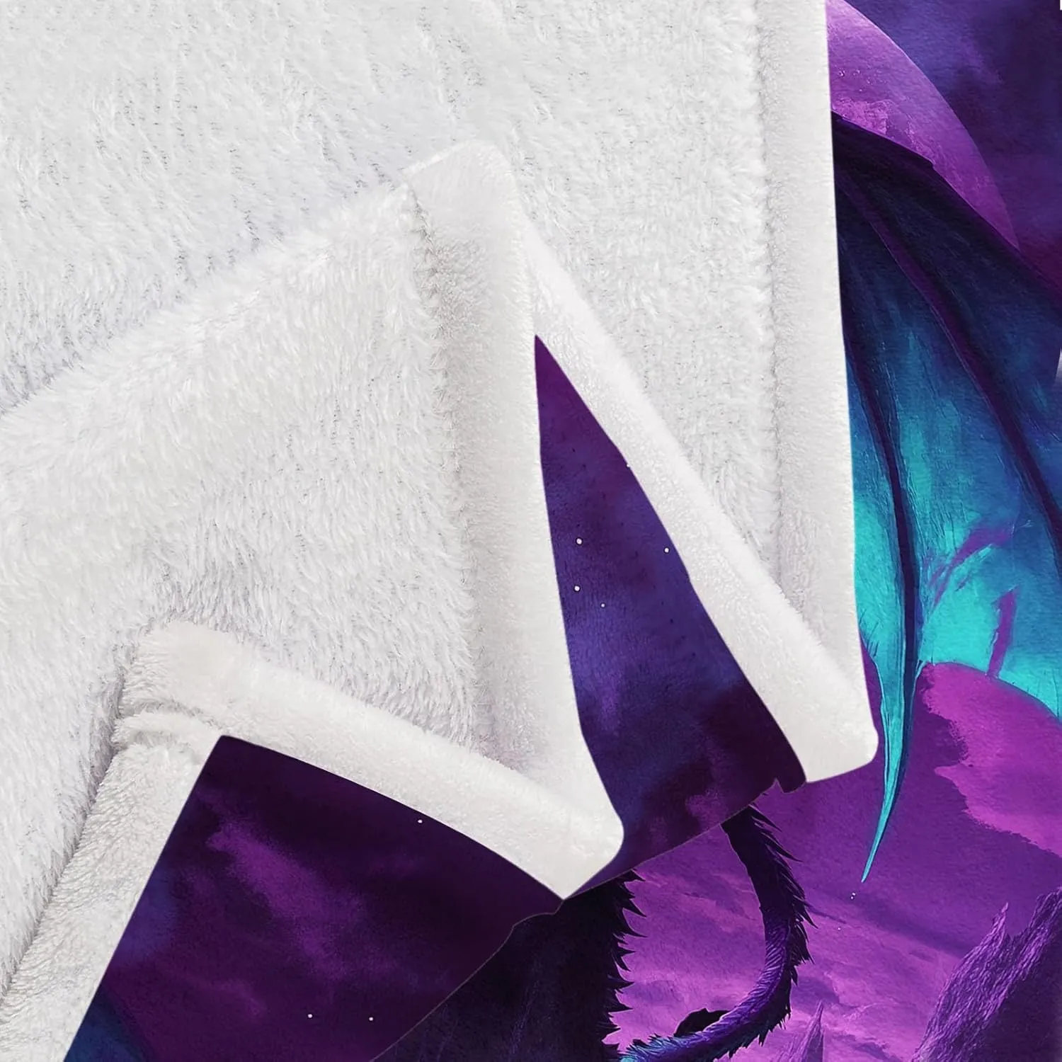 Throw Blanket Purple Lightweight, Fantasy Mountaintop Purple Dragon Washable Blankets for Women Men Adults Gifts, 70" x 80" Soft Fleece No-Pilling Throw for Couch Sofa Bed Camping