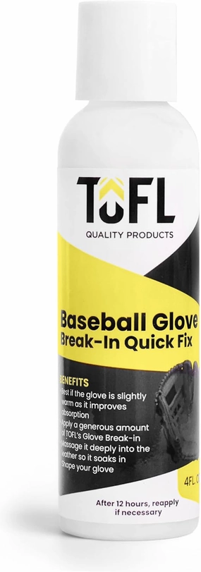 TOFL Baseball Glove Oil to Break in Gloves | Break in Glove of All Types of Baseball Gloves & Softball Gloves, Baseball Mitts, Catchers Glove, Fielding Glove, Pitcher's Mitt | 4.0 oz. Bottle