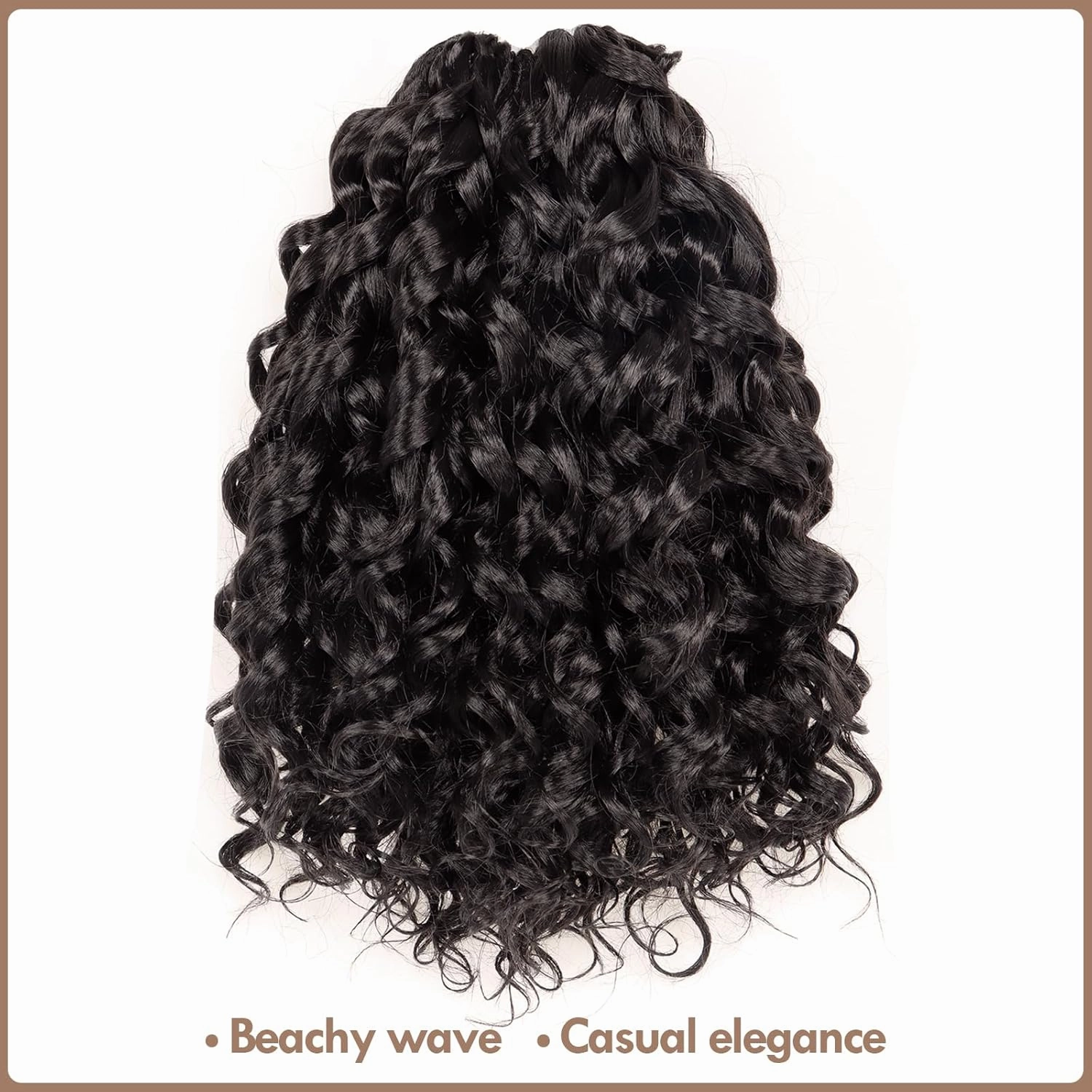 ToyoTress GoGo Curl Crochet Hair - 14 Inch 8 Packs Dark Brown Beach Curl Crochet Hair, Short Curly Ocean Wave Water Wave Deep Twist Crochet Braids Synthetic Braiding Hair Extensions (14 Inch, #2)