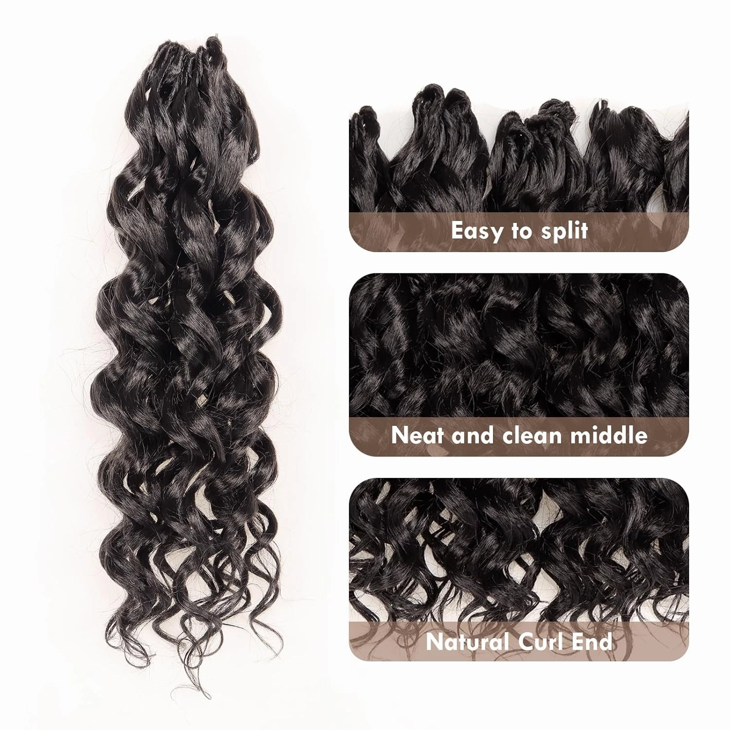 ToyoTress GoGo Curl Crochet Hair - 14 Inch 8 Packs Dark Brown Beach Curl Crochet Hair, Short Curly Ocean Wave Water Wave Deep Twist Crochet Braids Synthetic Braiding Hair Extensions (14 Inch, #2)