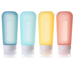 Travel Size Toiletries, Tsa Approved Translucent Travel Size Containers, 3oz BPA Free Leak Proof Squeezable Silicone Travel Bottles, Portable Travel Essentials for Shampoo Conditioner Lotion (Yellow)