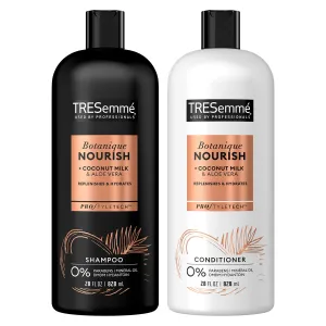 TRESemmé Shampoo and Conditioner Set, Botanique Nourish – Anti-Frizz Hair Products with Coconut Milk & Aloe Vera, 28 Oz Ea