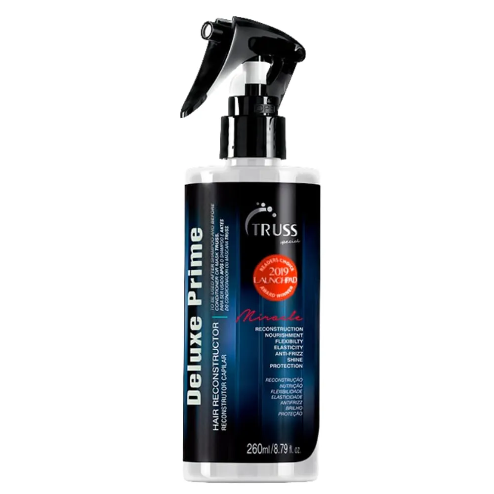 TRUSS Deluxe Prime Hair Treatment - Anti Frizz Heat Protectant Spray   Hair Primer - Nourishes, Detangles   Provides Thermal Protection Before Heat Styling (260 ml)