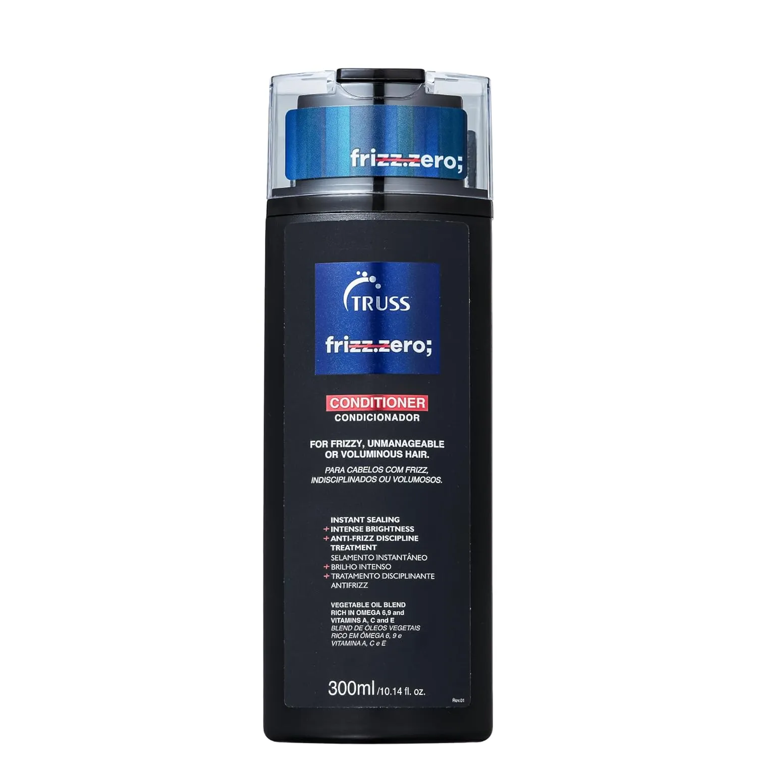 Truss Frizz Zero Conditioner - For Frizzy Hair - Anti Frizz, Anti Humidity Formula Protects Against Moisture While Providing Volume And Shine And Free Of Split Ends