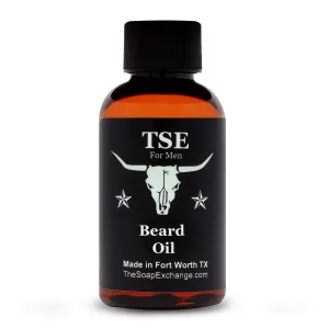 TSE for Men Beard Oil - Barbershop Scent - Hand Crafted 2 fl oz / 60 ml Deep Conditioner, Nourishing Softener, Natural Ingredients, Stop Itching, Made in the USA.