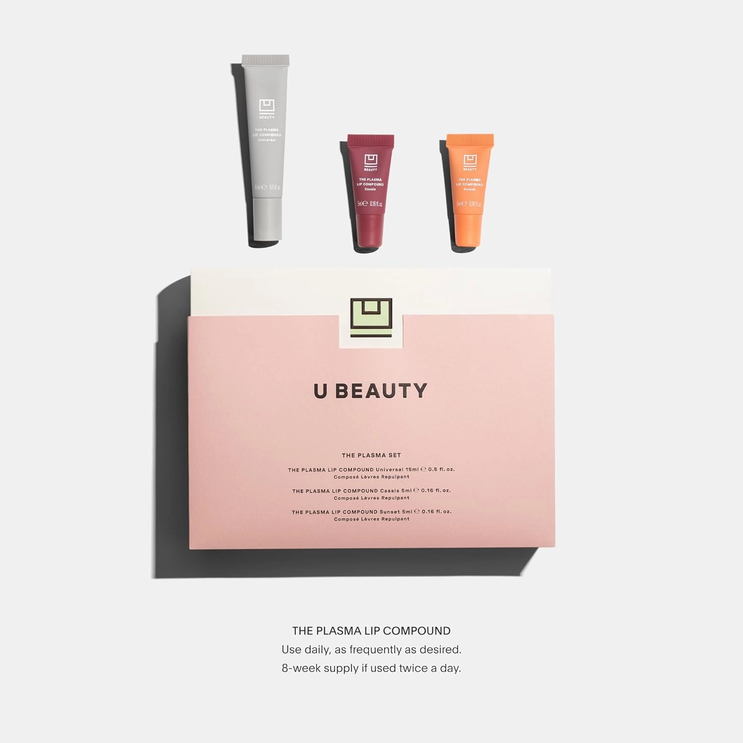 U Beauty The PLASMA Lip Compound Tinted - Plumping Lip treatment, Hyaluronic Acid & Shea Butter Deeply Hydrate - Salicylic Acid & Peptides Visibly Smooth, 3 distinct shades, 120 Value