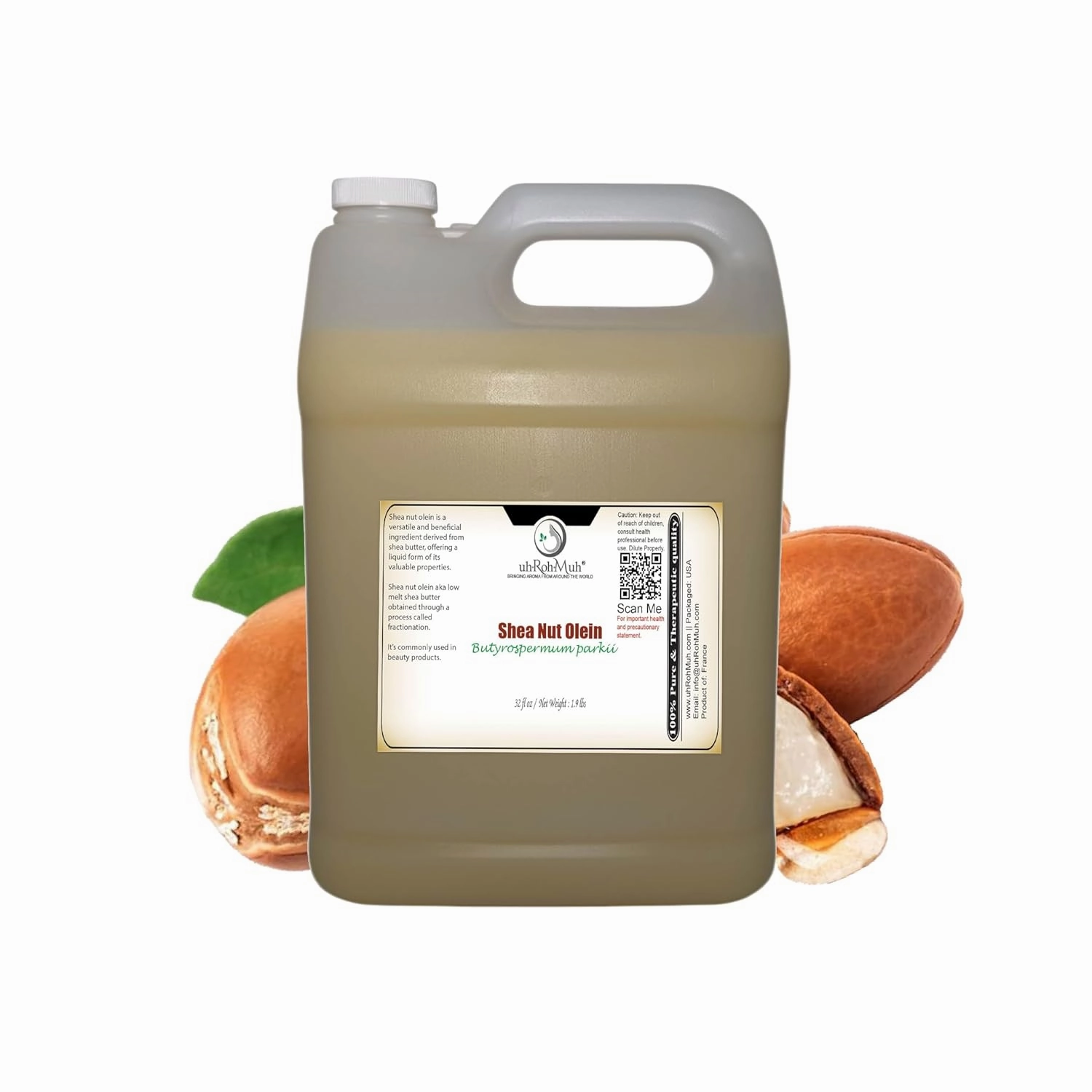 uh*Roh*Muh 100% Pure Shea Olein Oil – Liquid Shea Butter for Skin & Hair | Lightweight & Fast-Absorbing Moisturizer | Shea Oil for Hair, Body & Massage | 32 Fl Oz (Net Wt. 0.86 kg/ 1.9 lb)