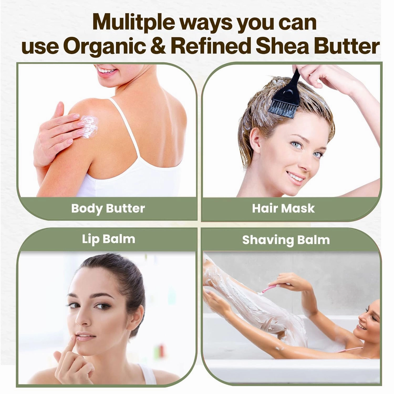 uh*Roh*Muh USDA Certified Half Gallon Organic Shea Butter from the Netherlands | Refined, Nourishing Body Butter for Smooth and Healthy Skin | (Net Wt. 1.6/3.5 lb)