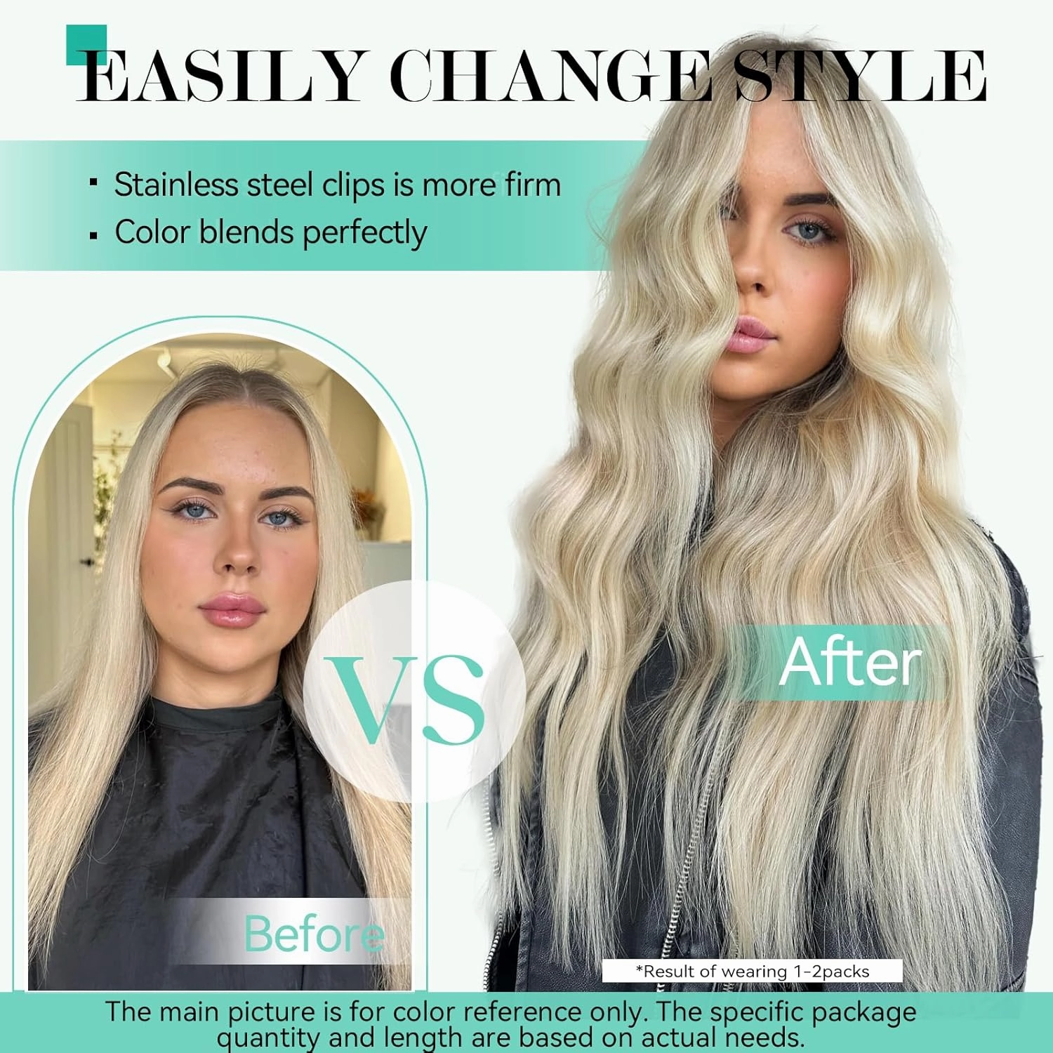 Ukira Ash Blonde Clip in Hair Extensions Real Human Hair, 15 Inch 70g 7pcs 18/613 Mixed Bleach Blonde Hair Extensions Remy Human Hair Clip in Extensions for Women, Natural Straight Remy Human Hair