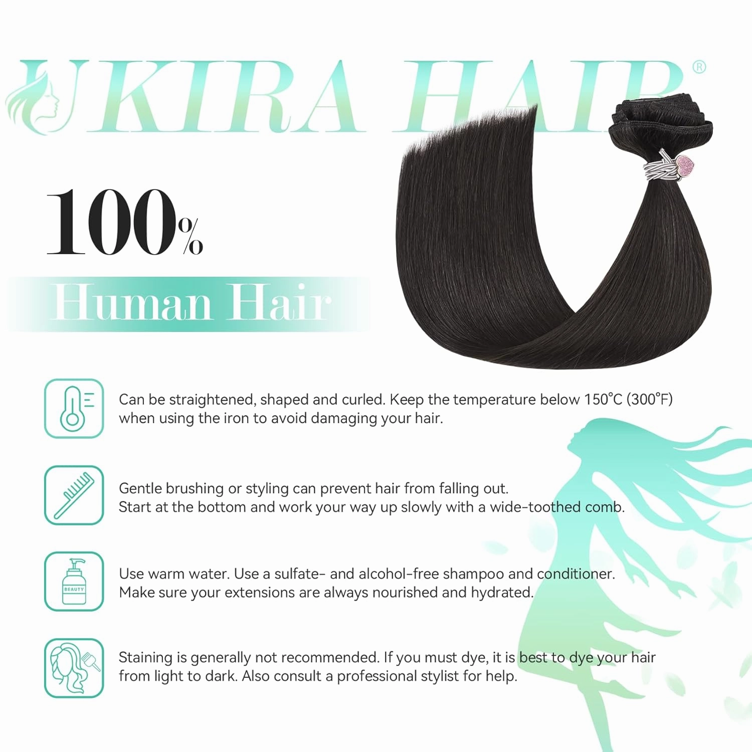 Ukira Dark Brown Hair Extensions for Women Real Human Hair, 22 Inch 70g 7pcs Brown Clip in Hair Extensions Real Human Hair, Soft Natural Straight Remy Human Hair Clip in Extensions