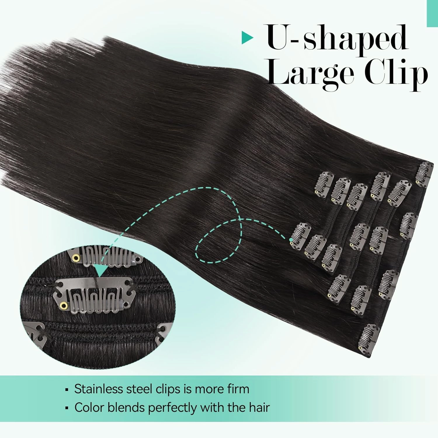 Ukira Dark Brown Hair Extensions for Women Real Human Hair, 22 Inch 70g 7pcs Brown Clip in Hair Extensions Real Human Hair, Soft Natural Straight Remy Human Hair Clip in Extensions
