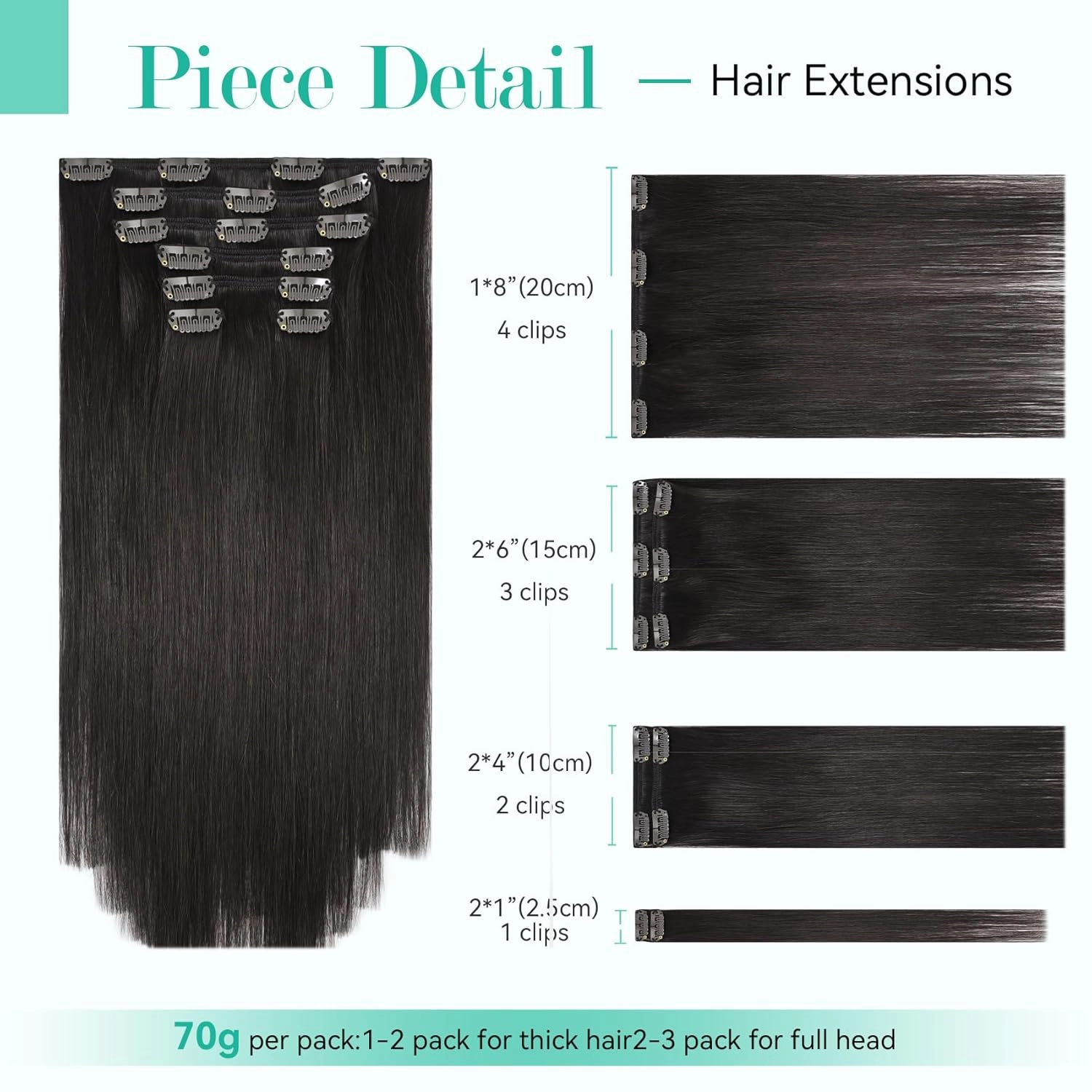 Ukira Dark Brown Hair Extensions for Women Real Human Hair, 22 Inch 70g 7pcs Brown Clip in Hair Extensions Real Human Hair, Soft Natural Straight Remy Human Hair Clip in Extensions