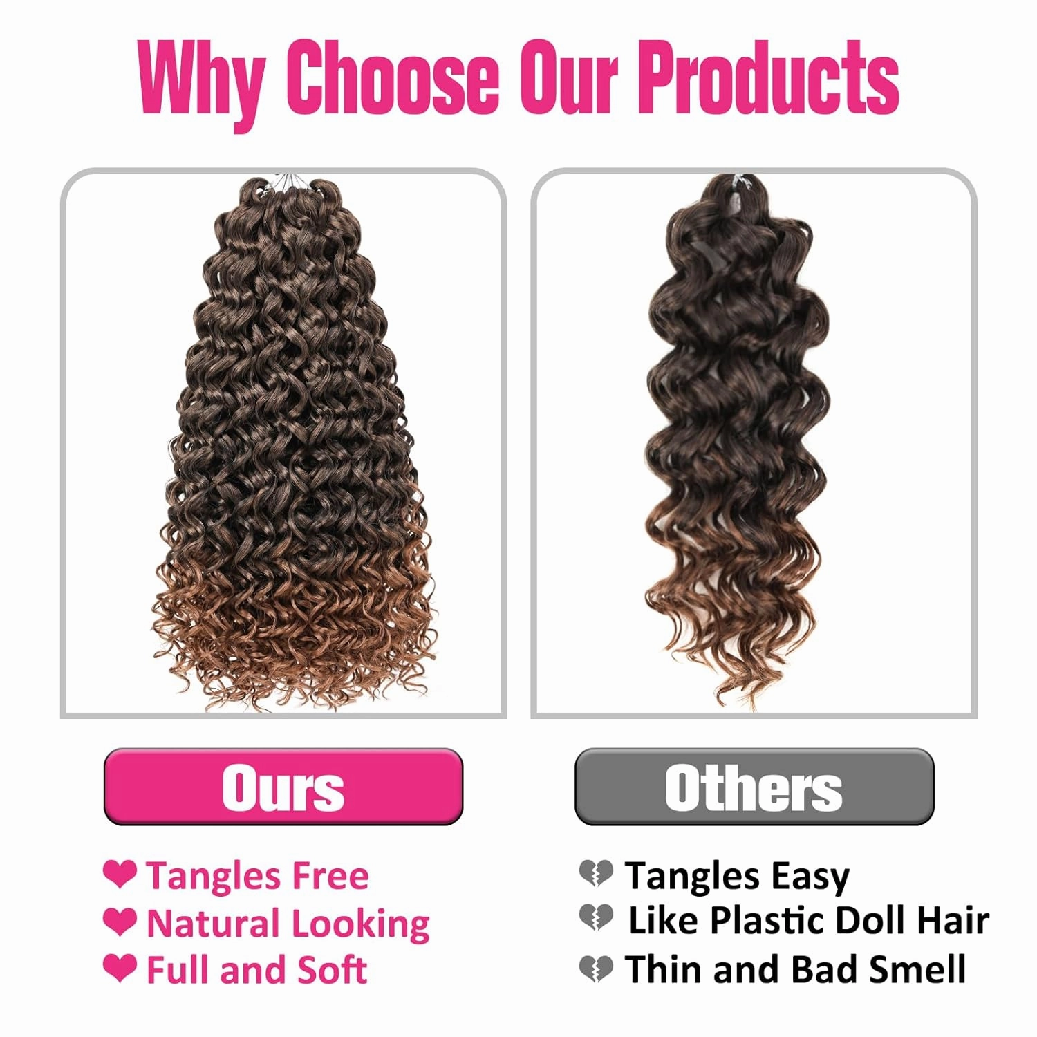 Unionbeauty 8 Packs GoGo Curl Crochet Hair Ocean Wave 18 Inch Water Wave Crochet Hair for Black Women Beach Curl Deep Twist Bohemian Crochet Braids Ombre Synthetic Curly Braiding Hair Extension T30#