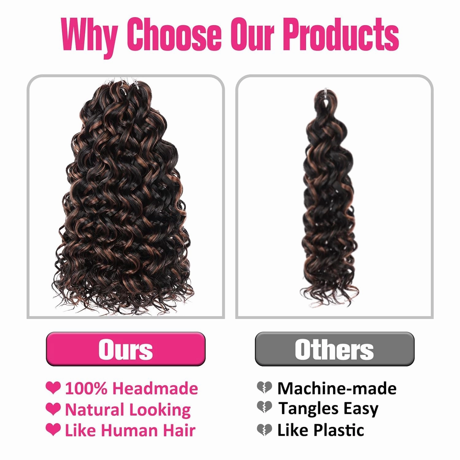 Unionbeauty GoGo Curl Crochet Hair 14 Inch Ocean Wave Crochet Braids Water Wave Beach Curl Crochet Braids Curly Crochet Hair Black Mix Brown Synthetic Curly Braiding Hair for Black Woman
