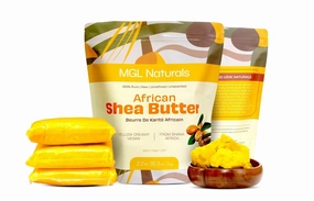Unrefined African Shea Butter Yellow Creamy 2.2 lb. 100% Pure, Raw, Grade A, Vegan, & Organic. Moisturizing butter for all skin types and hair textures. (2.2 lb)