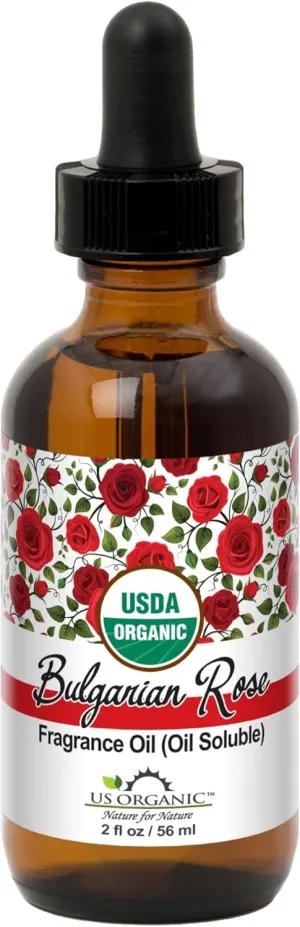 US Organic Bulgarian Rose Fragrance Oil_Oil Soluble_USDA Certified Organic_for Candle, Soap Making, Shampoo, Conditioner, Body Oil, Body Butter, Craft, DIY Projects, and Small Businesses_2 fl oz