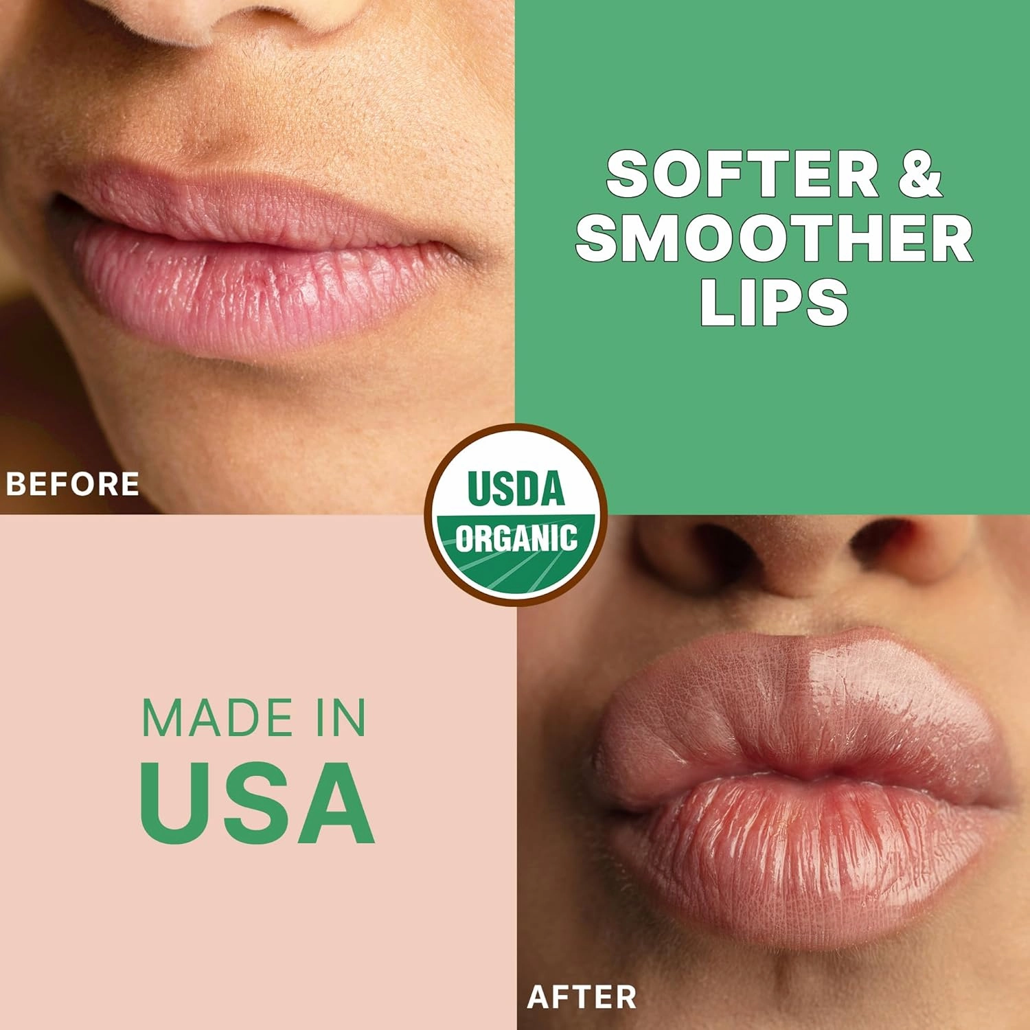 USDA Organic Lip Scrub Mint - USA Made with Natural Ingredients, Moisturizing Scrub Exfoliator for Dry Lips, Lip Sugar Scrubber Exfoliator for Smooth Lips, Small Beauty Gifts