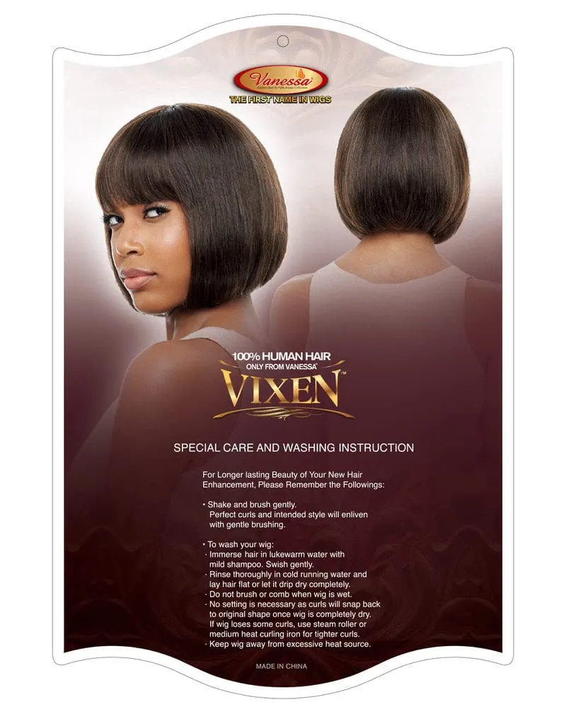 VANESSA HH AGNES (1 Jet Black) Vixen 100% Human Hair Full Wig