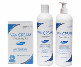 Vanicream Shampoo and Conditioner Set with Cleansing Bar for Sensitive Skin – 12oz Shampoo and Conditioner, 3.9oz Cleansing Bar
