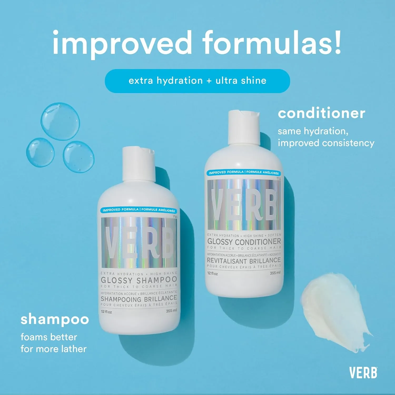 VERB Glossy Conditioner – Conditions, Detangles   Adds High Shine for Thick to Coarse Hair – Sulfate, Paraben and Gluten Free