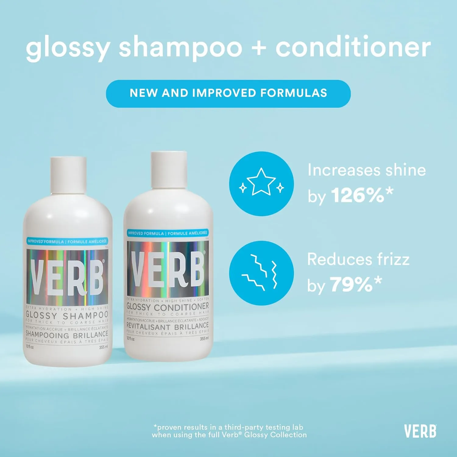 VERB Glossy Conditioner – Conditions, Detangles   Adds High Shine for Thick to Coarse Hair – Sulfate, Paraben and Gluten Free