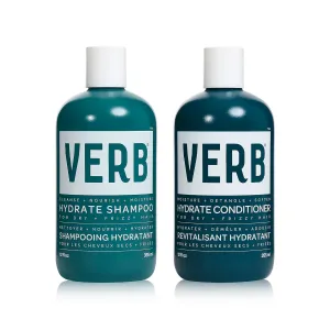 VERB Hydrate Shampoo   Conditioner Duo - Cleanses   Nourishes Dry   Frizzy Hair to Smooth   Reduce Frizz - Amber   Warm Jasmine Scent