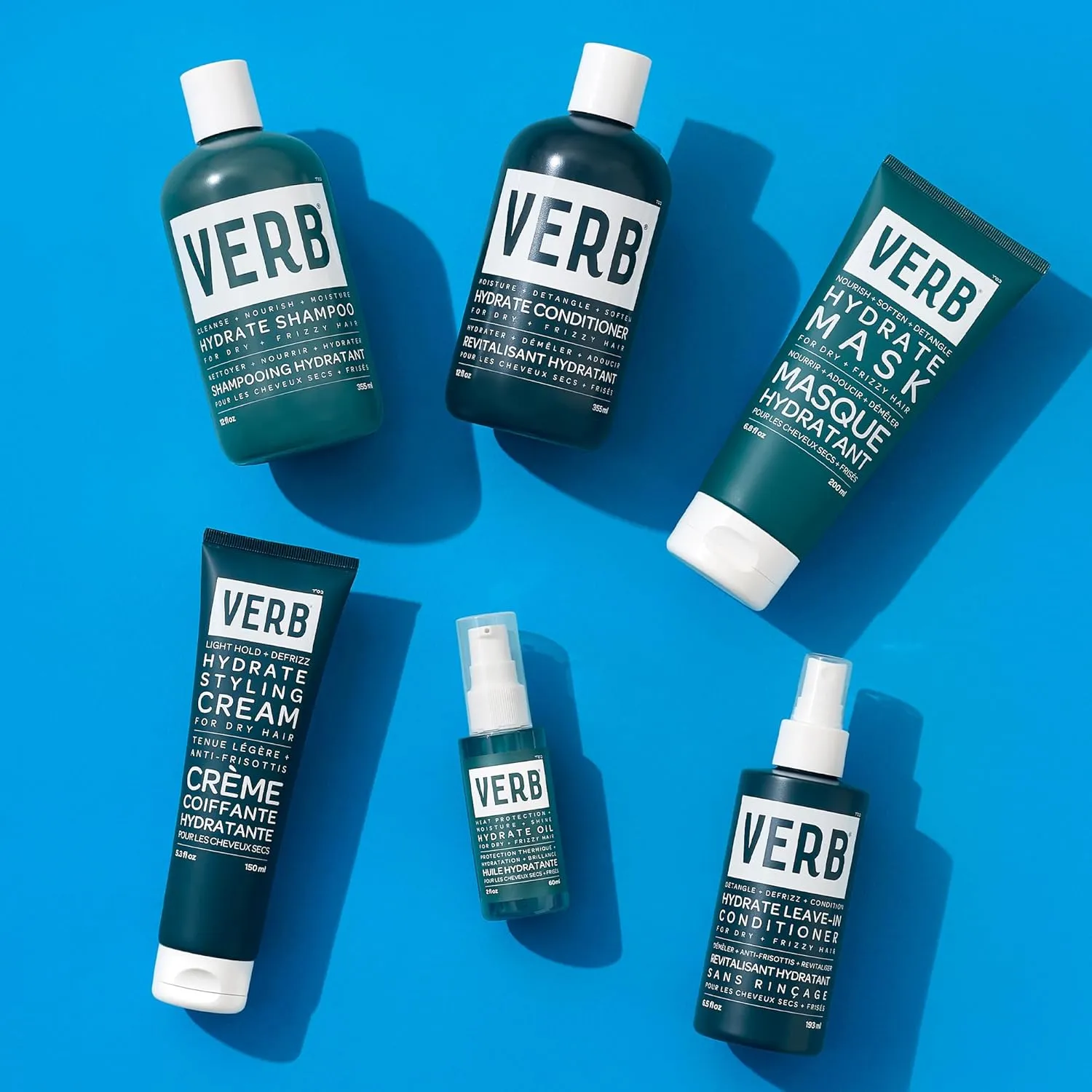 VERB Hydrate Shampoo   Conditioner Duo - Cleanses   Nourishes Dry   Frizzy Hair to Smooth   Reduce Frizz - Amber   Warm Jasmine Scent