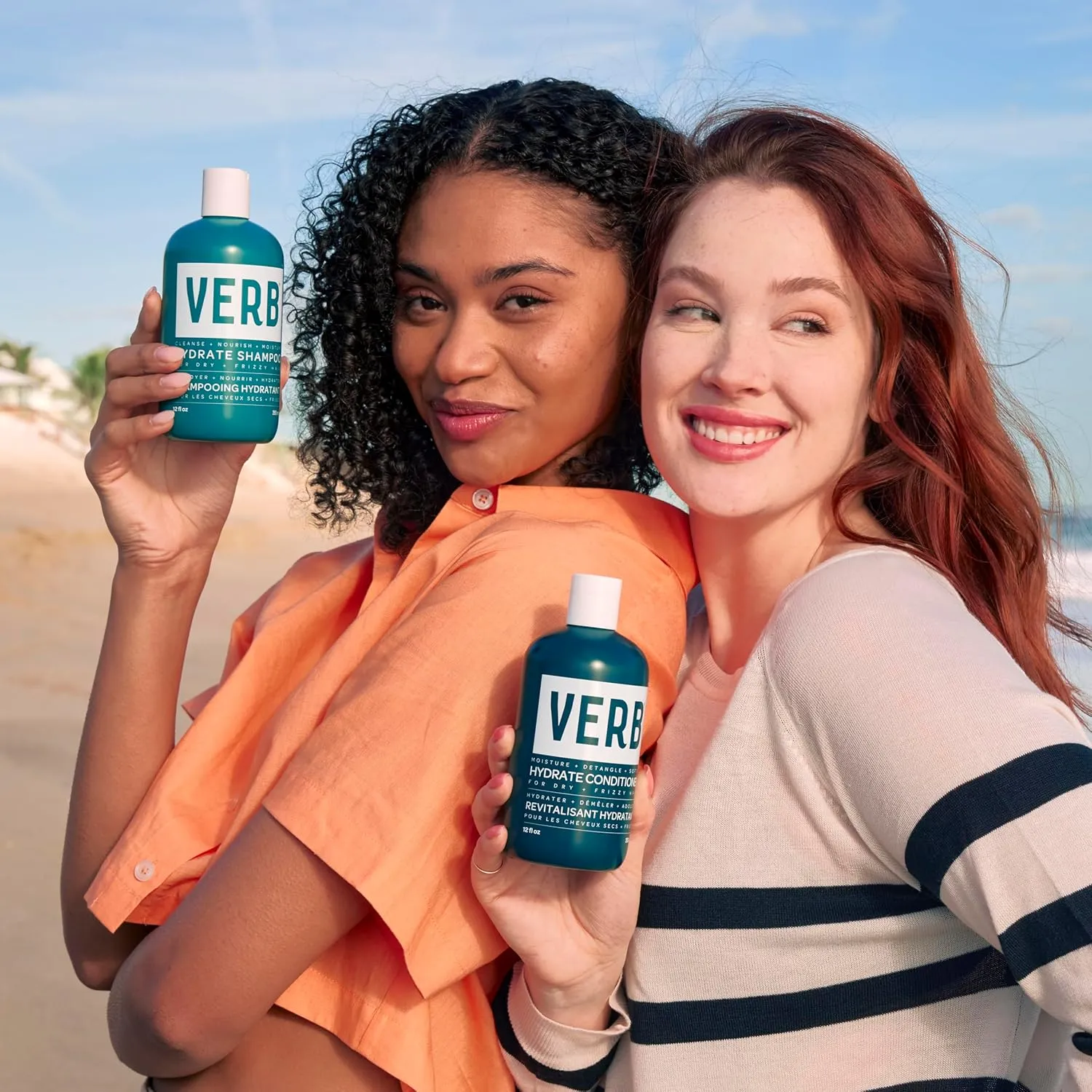 VERB Hydrate Shampoo   Conditioner Duo - Cleanses   Nourishes Dry   Frizzy Hair to Smooth   Reduce Frizz - Amber   Warm Jasmine Scent