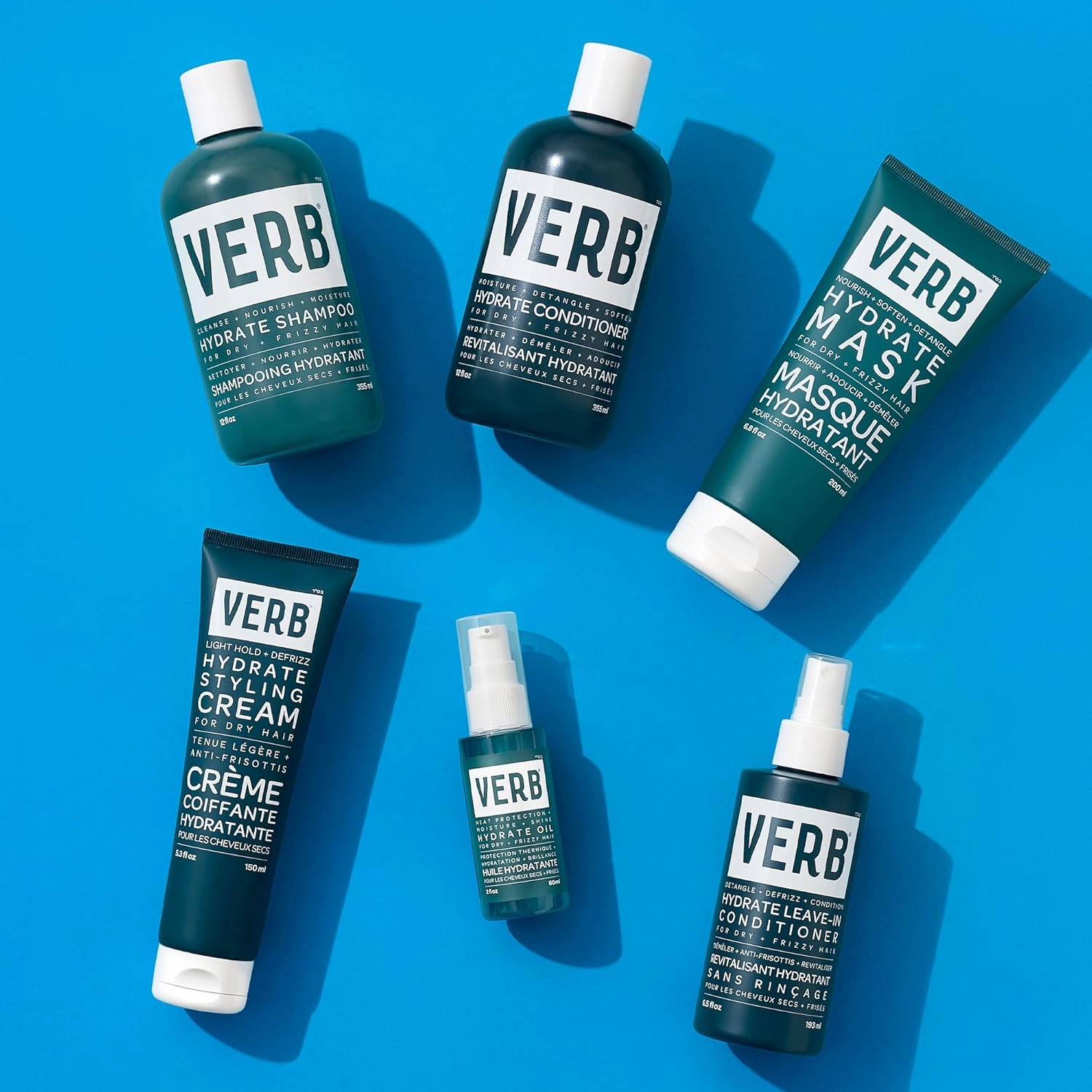 VERB Hydrate Shampoo   Conditioner Duo - Cleanses   Nourishes Dry   Frizzy Hair to Smooth   Reduce Frizz - Amber   Warm Jasmine Scent