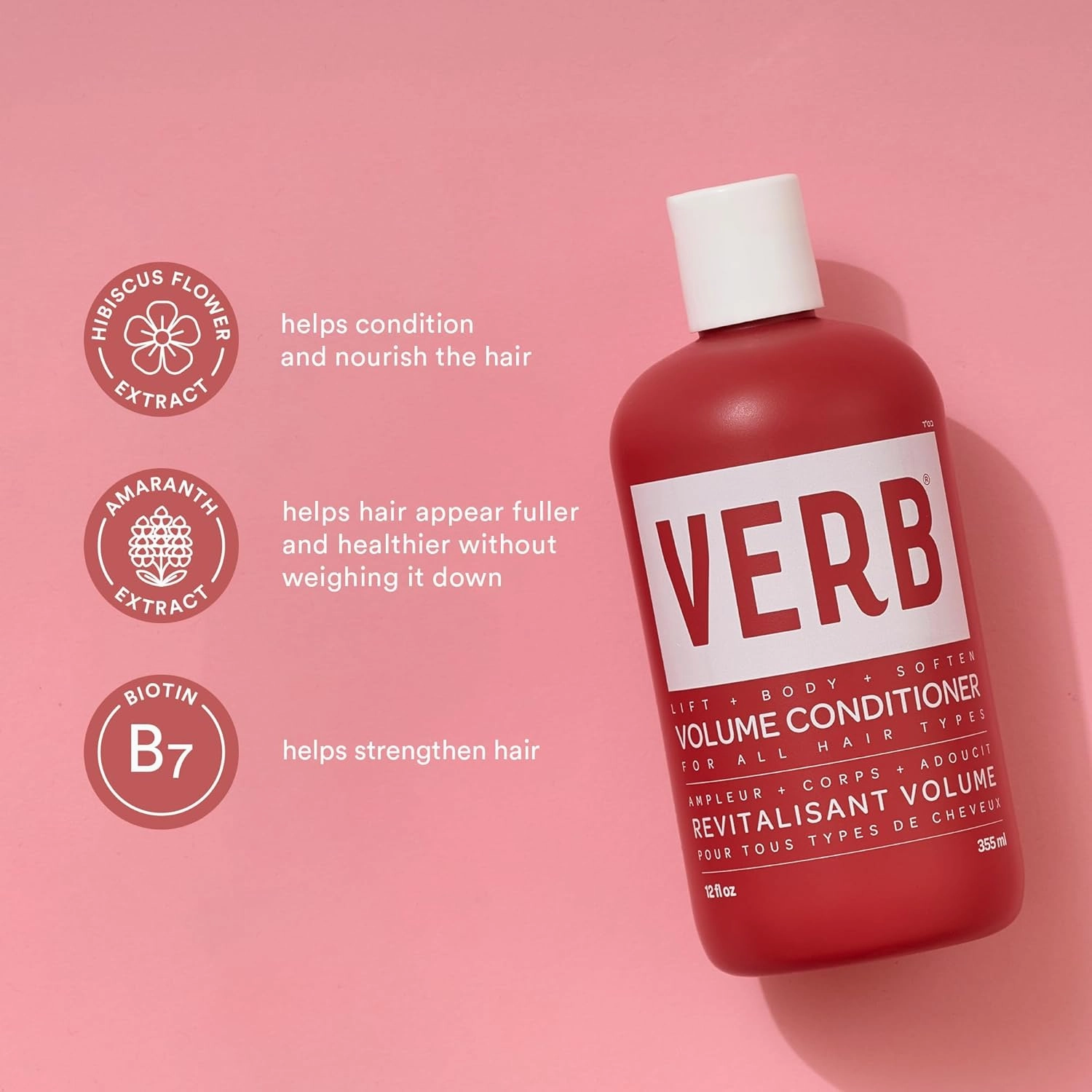 VERB Volume Conditioner - Softens, Detangles   Lifts Flat Hair- Sulfate, Paraben and Gluten Free