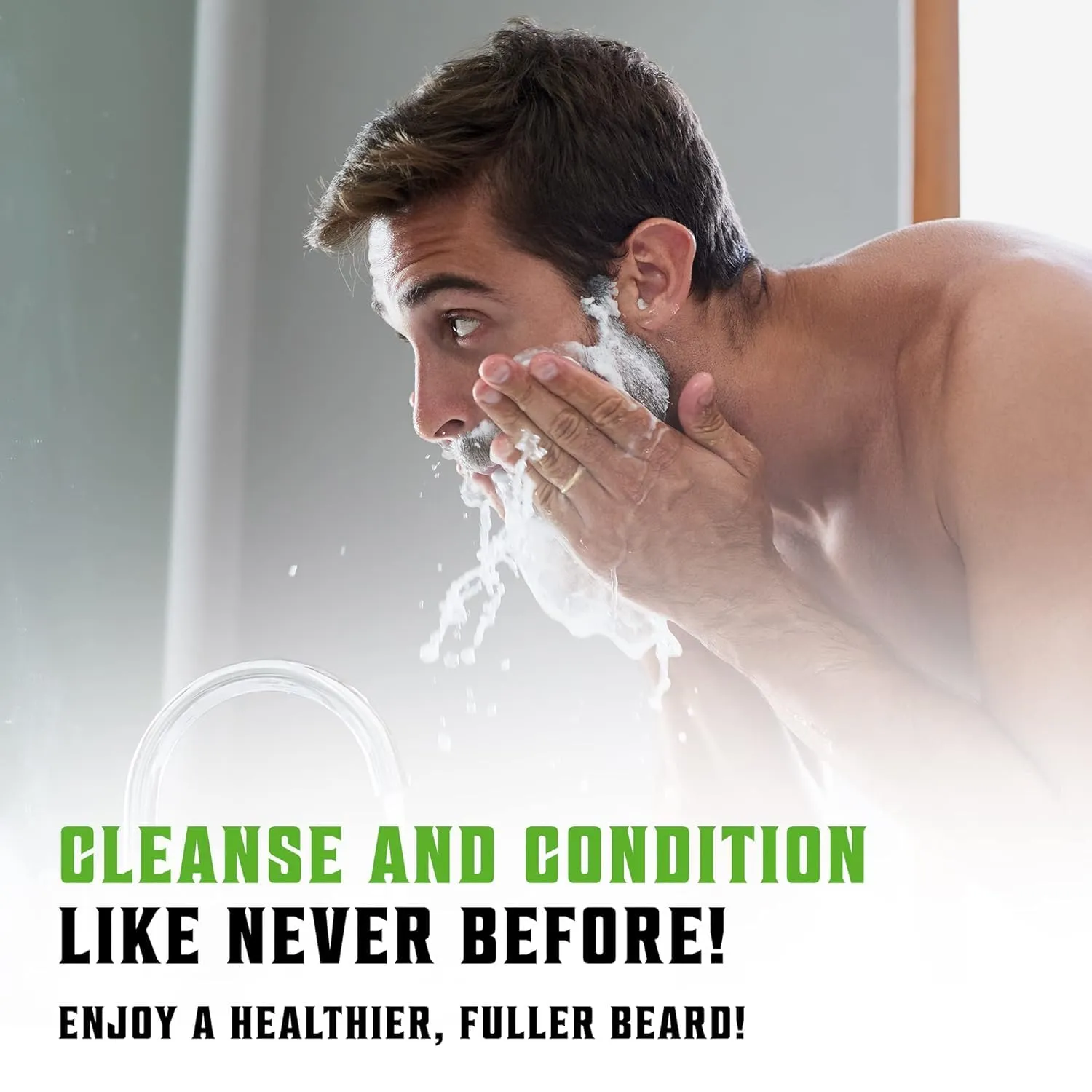 Viking Revolution Beard Wash & Conditioner Set w/Argan & Jojoba Oils – Softens, Smooths & Strengthens Beard Growth - Natural Peppermint and Eucalyptus Scent - Shampoo (17 oz)