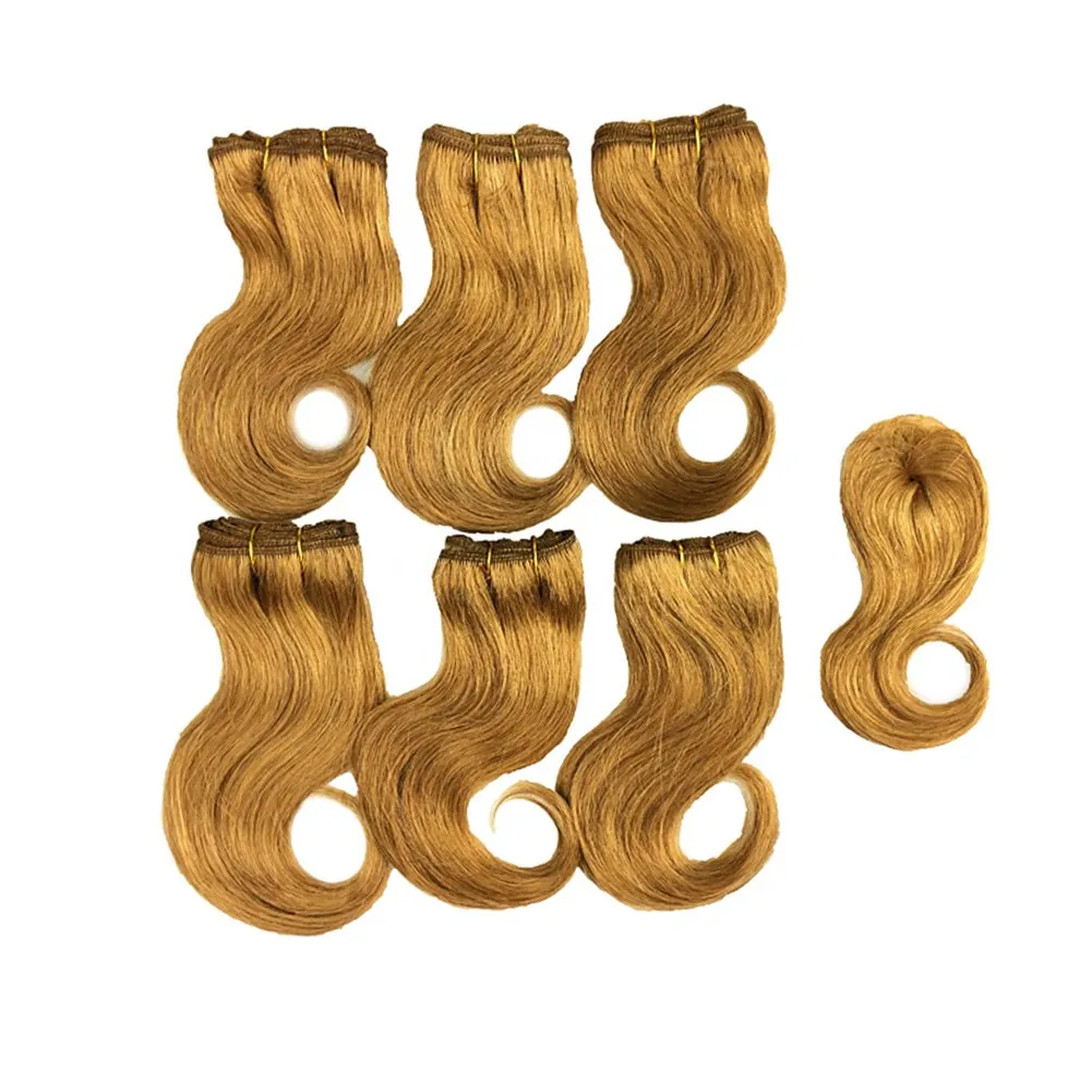 Violet Beauty Brazilian Virgin Short Hair Extensions Honey Blonde Body Wave Bundles With Closure 8 inch Bob Weave Human Hair