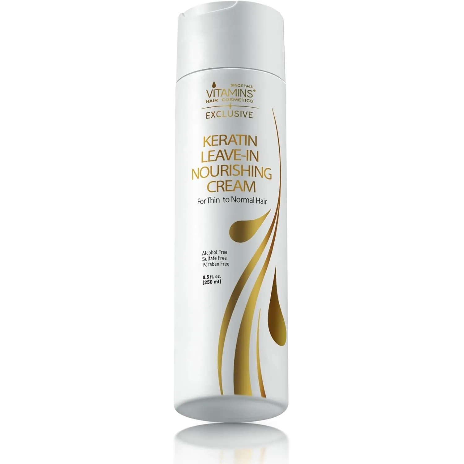 VITAMINS hair cosmetics Keratin Leave In Conditioner Moisturizer - Thin to Normal Hair Care Moisturizing Hydrating Detangler Cream for Dry Damaged Hair